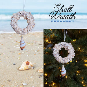 Sea Shell Wreath Ornament Beach Nautical Christmas Decor